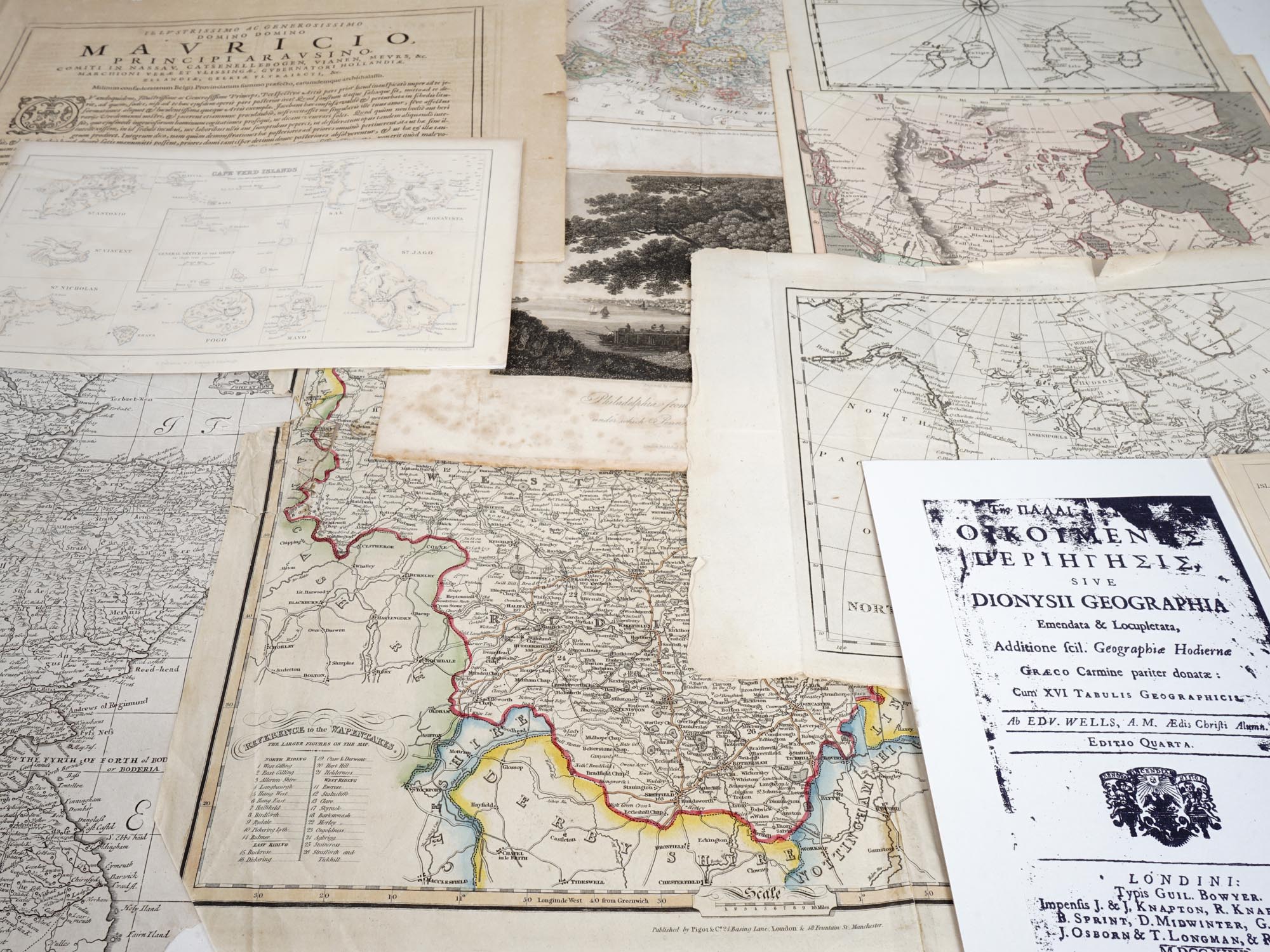 COLLECTION OF ANTIQUE PRINTED MAPS AND ENGRAVING PIC-9